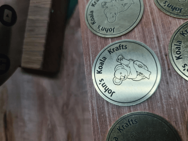 30mm Brass Maker Mark Logo Discs