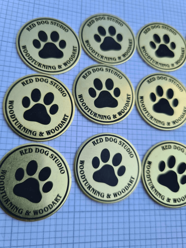 30mm Brass Maker Mark Logo Discs