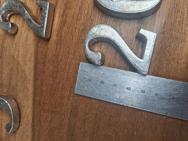 50mm Cast Lead Numbers - Lead Emblems