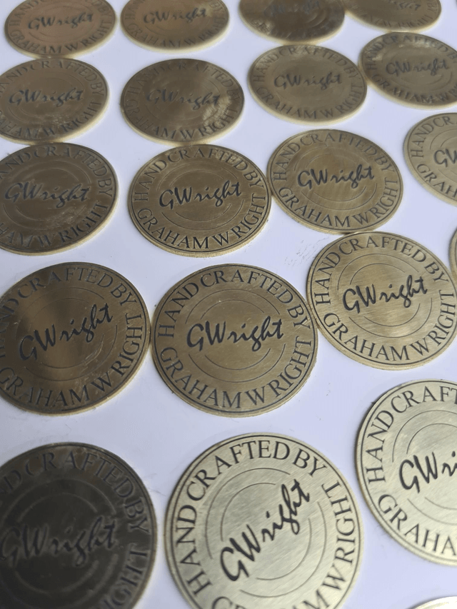 30mm Brass Maker Mark Logo Discs