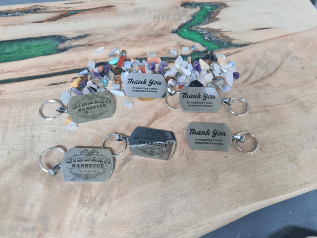 Stainless Steel Dog Tag Keyrings 40x25mm